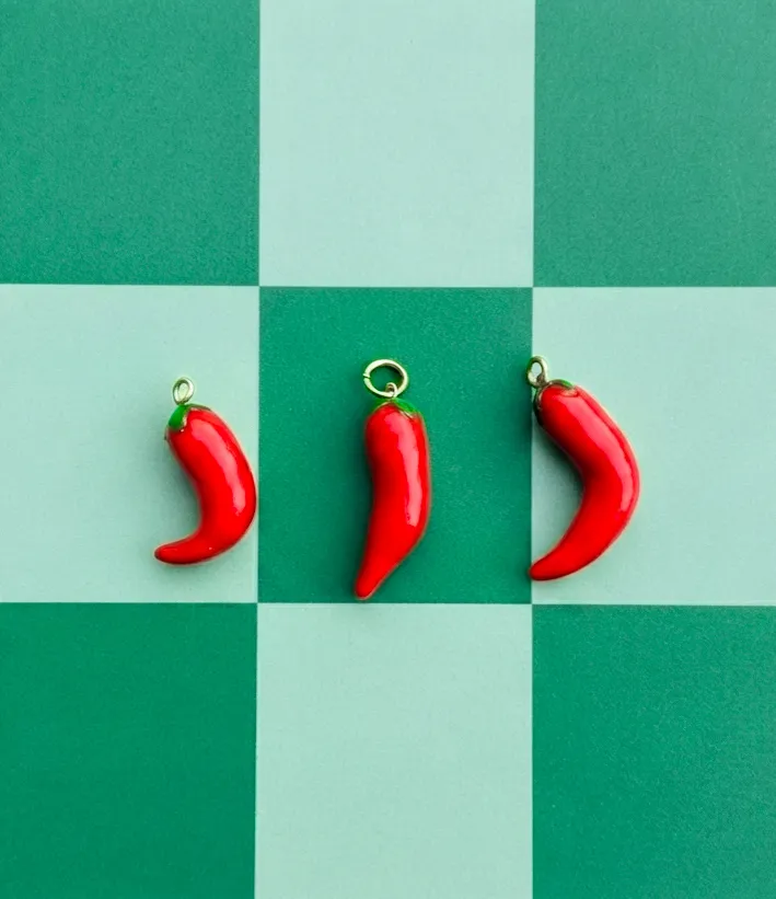 chili clay charms